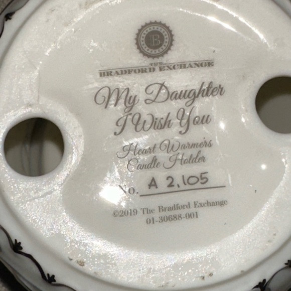 "My Daughter, I Wish You" Porcelain Candleholder Limited-edition Heirloom’s - Picture 2 of 13